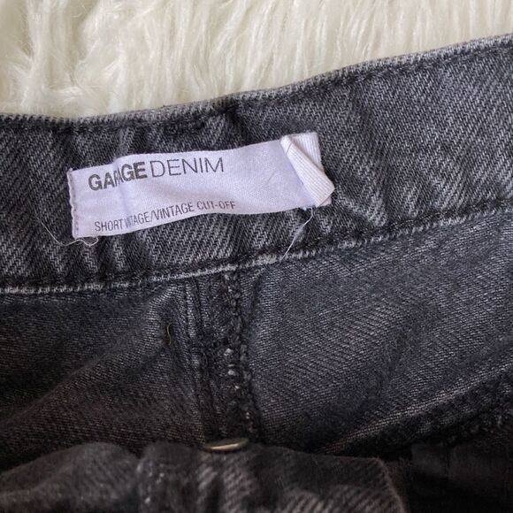 Garage Denim Button Fly Black Distressed Vintage Frayed Hem Shorts Junior Sz 1 - Picture 5 of 10